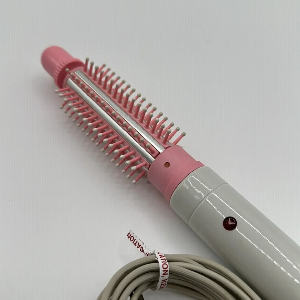 Vintage Conair Spritz pink and gray mist-enabled hair curling brush
